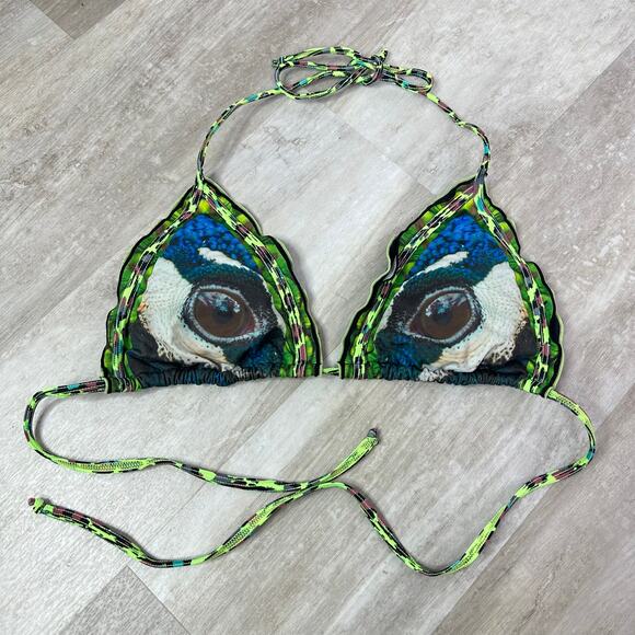 Agua Bendita Bendito Peacock Bikini Top in Multi Size Large - Picture 2 of 6